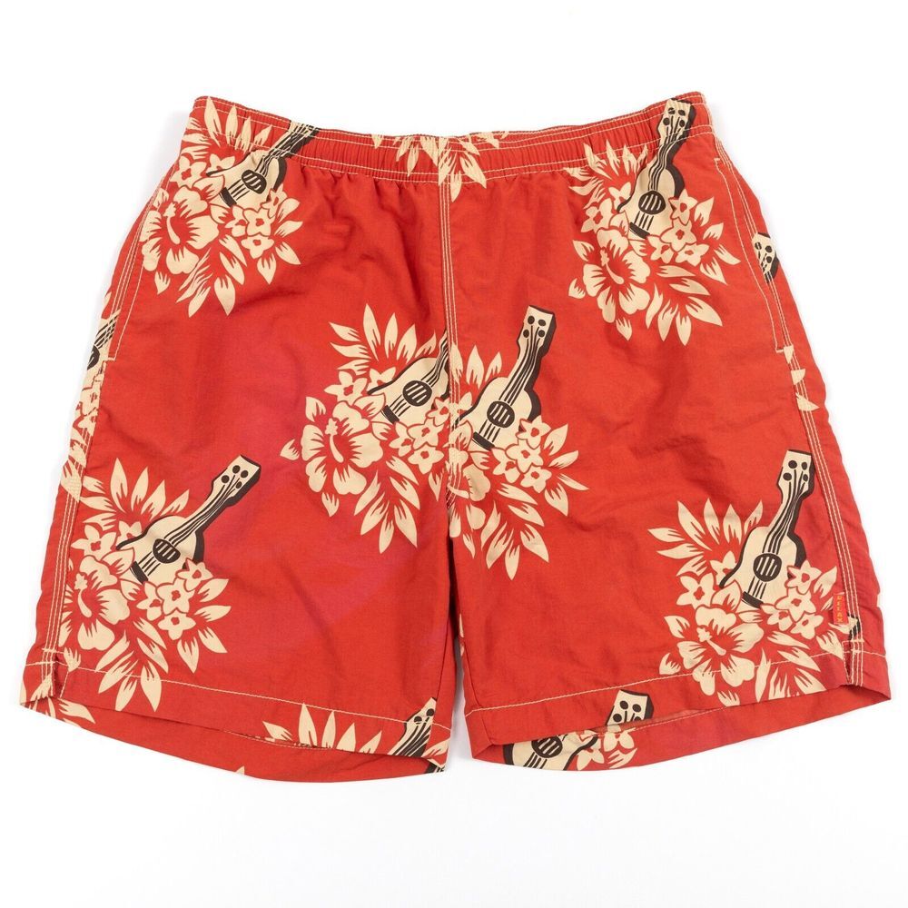 Tommy Bahama Relex Guitar Floral Swim Trunks Size Medium Mesh Lined with Flaw - Picture 1 of 7